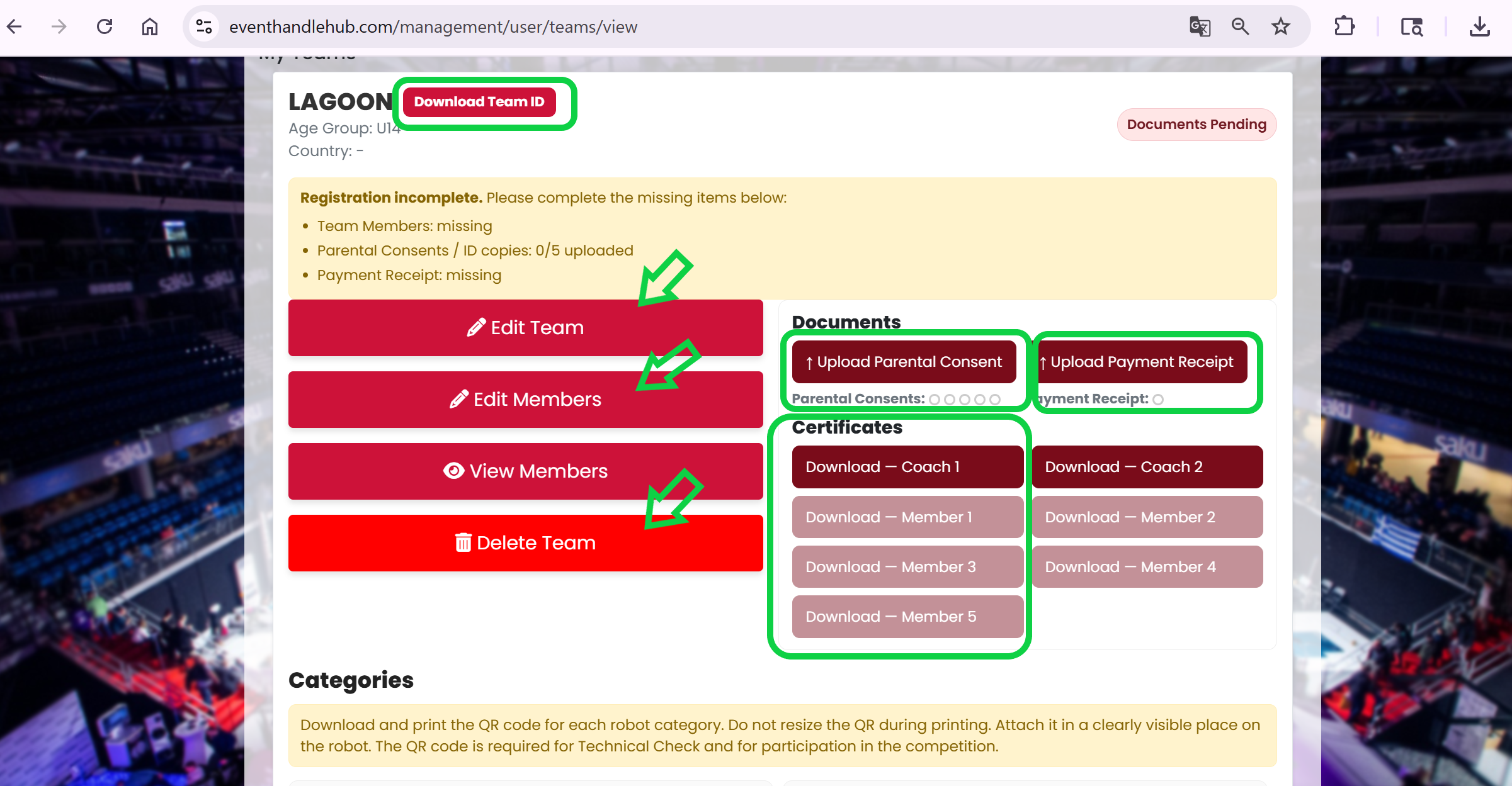 Manage Team Documents and Certificates